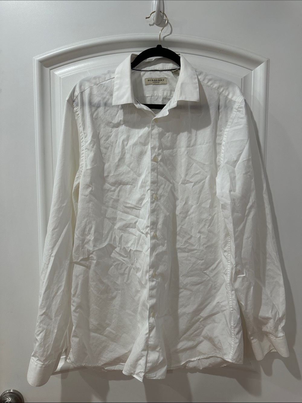 Burberry London White Men's Dress Shirt - Classic Long Sleeve